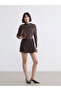 New season sparkling pieces from esvab brown Mock Neck ruched blouse - 2