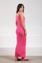 Fuchsia Viscose Blended Women's Knitwear Dress with Tassel Detail - 7