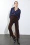 Brown Elastic Waist Cigarette Pants 00191 - 4