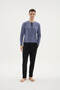 100% Cotton New Season Buttoned Collar Comfortable Men's Pajama Set - 4
