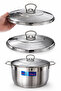 Maxima Stainless Steel Casserole 4.5L (22×12 cm) – 18/10 Cr-Ni Triple Capsule Base - 2