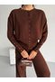 Snap Fastener Soft Knitwear Women's Set - 4