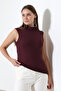 Women's Sleeveless Bodysuit 21757 Mürdüm - 2