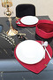 Special Heart Patterned Red Handmade Bread Basket Set with 2 Pieces of Bread Boards and 1 Piece of Lid - 7
