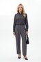 Anthracite Pleated Detailed Capped Straight-Leg Fabric Trousers Mg2642 - 6