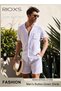 2-Piece Men's Summer Outfits, Loose Fit Button-Down Short Sleeve Shirts with Wide Leg Shorts, Casual