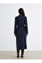 Navy Blue Belted Shirt Dress - 4