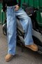 Women's High Waist Lace-Up Wide Leg Jeans - 4