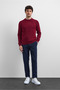 Claret Red Regular Fit Crew Neck Knitwear Sweater
