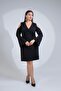Plus Size Women's Buttoned Sleeve Detailed Dress Black