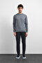 Gray Regular Fit Crew Neck Knitwear Sweater - 3