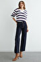 Bearded Striped V-Neck Knitwear Sweater - 3