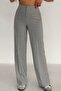 Women's Gray High Waist Classic Wide Leg Pants - 5
