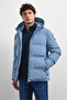 سترة منفوخة زرقاء قصة مريحة - 2