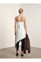 Esvab • Modern & Distinctive Lace Detailed Asymmetrical Satin Blouse with Rope Straps - 3