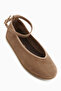 Jenin Genuine Leather Mink Suede Belted Women's Ballerinas