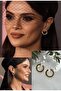 Brand Equivalent Straw Model Round Stone Gold Stylish Earrings Alya Earrings (Sinem Ünsal Earrings)