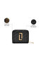 Women's Diagonal Flap25 Small Zip Wallet (Black) - 3