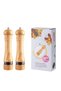 Wooden Spice Salt Grinder with Acrylic Compartments, Salt Shaker, Spice Rack, Natural Color, Set of 2 - 2