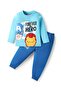 Single Jersey Knit Top & Lounge Pant Set with Avengers Graphics - Light & Medium Blue
