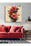 Red Flower with Black Leaves One Piece Square Canvas - Canvas Art Print - 3