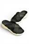 Y973935004 Black Fabric Thick Soled Women's Slippers - 5