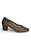 Y820850104 Brown Fabric Thick Heeled Women's Shoes - 7