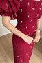 Women's Premium Square Collar Maxi Length Dress with Stone Detail - 4