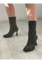 Silver Stylish Evening Dress Boots with Stones on All Sides - 5
