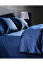 Thalie Double 100% Cotton Striped 300 Tc Satin Duvet Cover Set - Navy Blue - 4