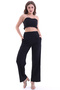 Women Strapless Crop Blouse & High Waist Pants Set Nsa-58029 - 3