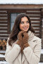 Women's Tan Tasseled Suede Textured |   Warm and Stylish Model - 2