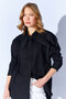 Ribbon Detailed Shirt - Black |   Mks1610430-1
