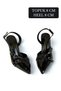 Black Patent Leather Pointed Toe Belt Detailed 8 cm Heeled Shoes - 2