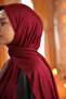 Burgundy Helen Practical Combed Cotton Shawl with Sponge on the Front - 4
