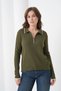 Women's Polo Neck Zipper Detail Knitwear Sweater - 3