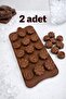 2 Pieces of Practical Silicone Ice Molds with 15 Compartments |   Silicone Non-Stick Chocolate Mold - 3