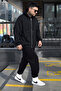 Men's 3 Thread Thick Winter Basic Plain Cardigan Set - 3