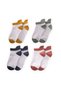Four-Pair Colored Toe Booties Socks for 5-12 Years Old, Tile, Mustard, Indigo