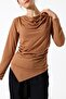 Sandy Degaje Yaka Ruched Detail Asymmetric Long Sleeve Blouse – Casual & Office Stylish Combination - 2