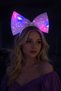 Lilac Color Sequined Ribbon Figured Illuminated Crown