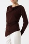Sandy Degaje Yaka Ruched Detail Asymmetric Long Sleeve Blouse – Casual & Office Stylish Combination - 2