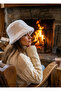 Women's White Plush Bucket Hat - Soft Furry Winter Fisherman Hat - Warm and Trendy Accessory