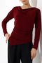 Sandy Degaje Yaka Ruched Detail Asymmetric Long Sleeve Blouse – Casual & Office Stylish Combination - 4