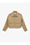 Crop Cashmere Jacket with Zipper Pocket - 3
