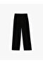 Standard Waist Pocketed Straight Wide Leg Fabric Trousers - 4