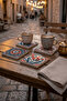 Istanbul Tulip Motif Themed Tile Pattern Natural Stone Coasters Set of 4 - 3