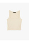 Cotton Stretch Fabric Sleeveless Square Neck Blouse - 3