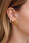 Gold 6-Piece Pearl and Star Detailed Hoop Earring Set