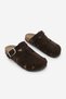 Women's Genuine Leather Closed Front Eva Sole Buckle Daily Suede Sabo Slippers Yolis Brown Suede - 6